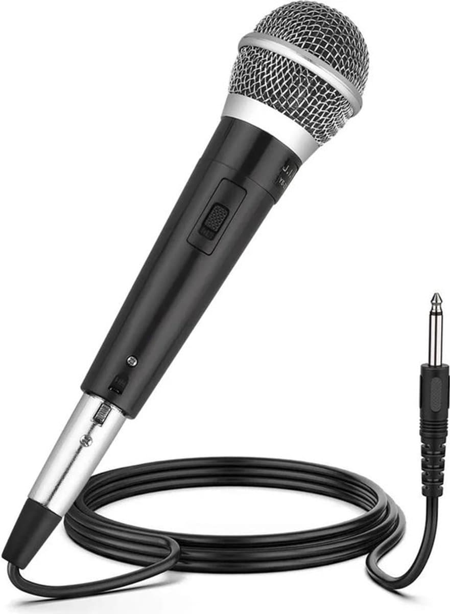 Bedrade dynamische microfoon, professionele handmicrofoon met een kabel van 3 meter en een 6,35 mm jack-aansluiting, geschikt voor zang, spraak, bruiloften en podiumoptredens. — afbeelding 1