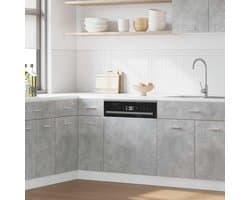 Vaatwasser Frontpaneel - Keukenpaneel Vaatwasserbekleding - Keuken Integratie - Betongrijs Design - 45 cm breed - Grijs