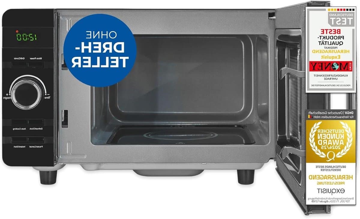 Magnetron met Grill - Compacte Oven - Snel Eten Bereiden - Plat Magnetronbed - 20 Liter - Zwart — afbeelding 1