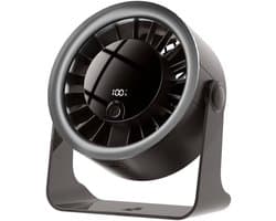 KZQ Kleine Individuele Ventilator Met 5 Windstanden - Usb Aangedreven Lichtgewicht Handventilator 1800mAh Lange Accuduur - Voor Reizen Kantoor Studie En Zomer - Grijs