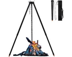 Kampvuur Kookstandaard van Aluminium Legering - Draagbare Grill voor Buiten, Tripod voor Koken en BBQ