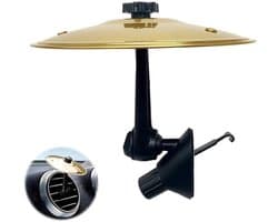 1 stuk auto-cymbal drum ventilatieopening - mini metalen drum crash cymbal voor autodashboard, grappig muziekinstrument gadget voor drummer muziekliefhebbers cadeau -Goud
