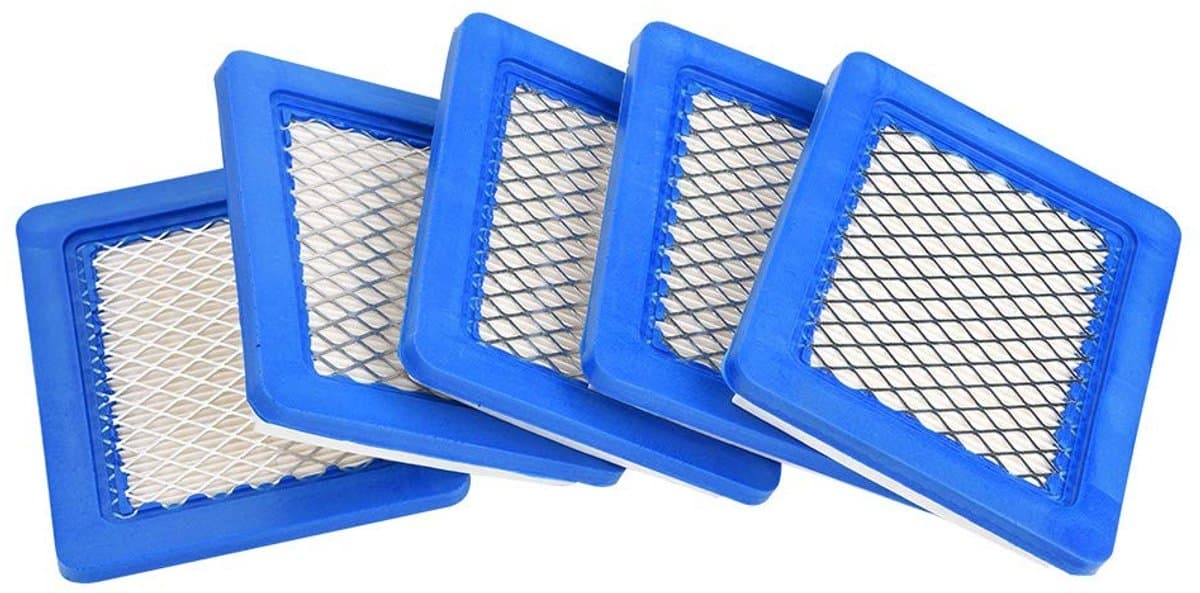 Byshayne- Luchtfilter Hoogwaardige Vervangingsset - 5 Stuks - Eenvoudige Installatie - Geschikt voor 491588/491588S/399959 - Afmetingen 13,2 x 11,3 x 2 cm - Hoge Kwaliteit - Grasmaaierfilter — afbeelding 1