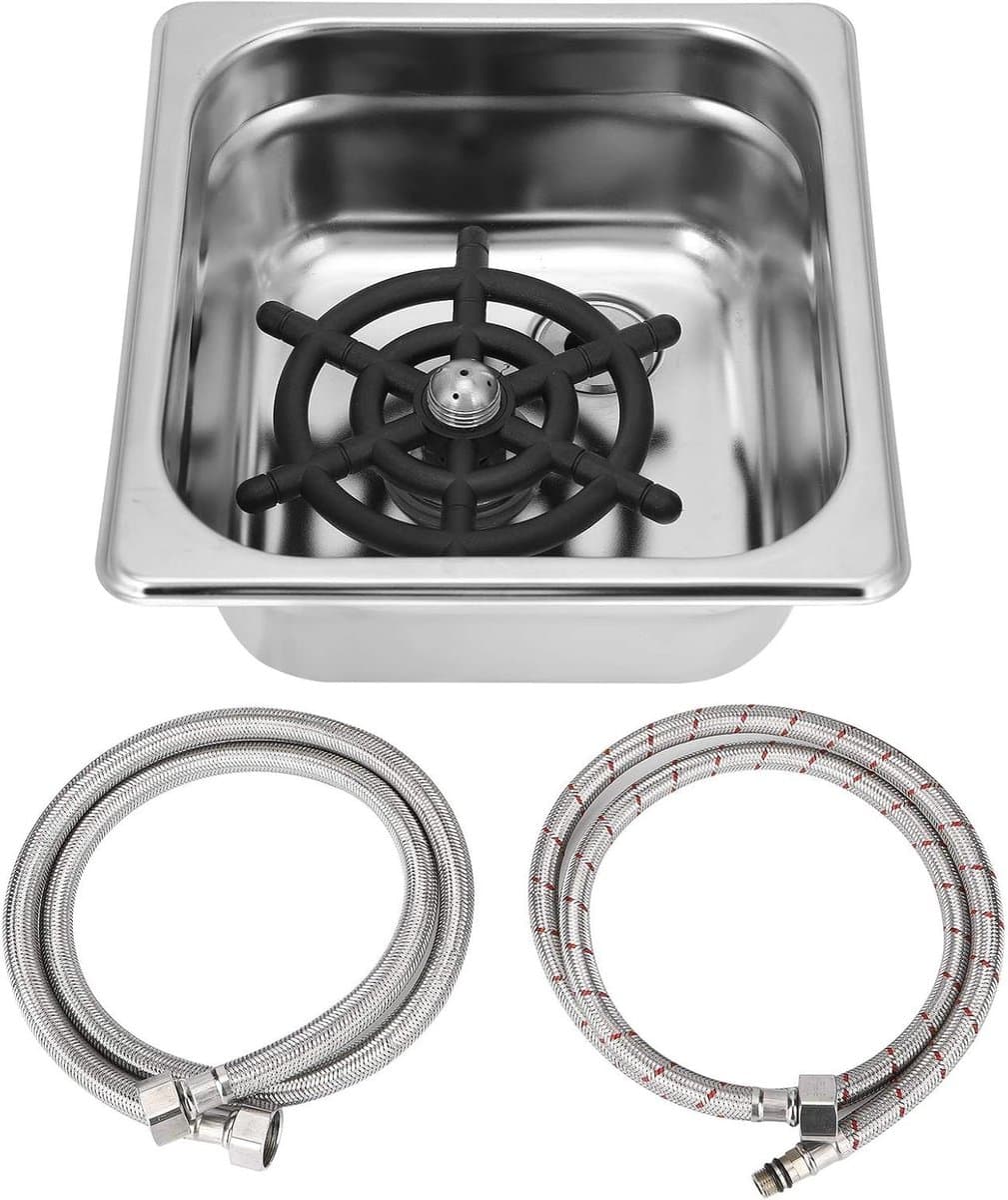 Automatische Bekerwasmachine - Glazenspoeler Bar - Snel Kopjes Reinigen - Hogedruk Reiniging - 20 x 19 x 13 cm - Zilver — afbeelding 1