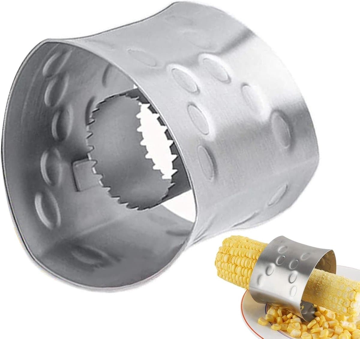 Maïs Schilmachine - Ontkorrelaar Keukengadget - Snel Maïs Bereiden - Antislip Handvat - 77x61 cm - Zilverkleurig — afbeelding 1
