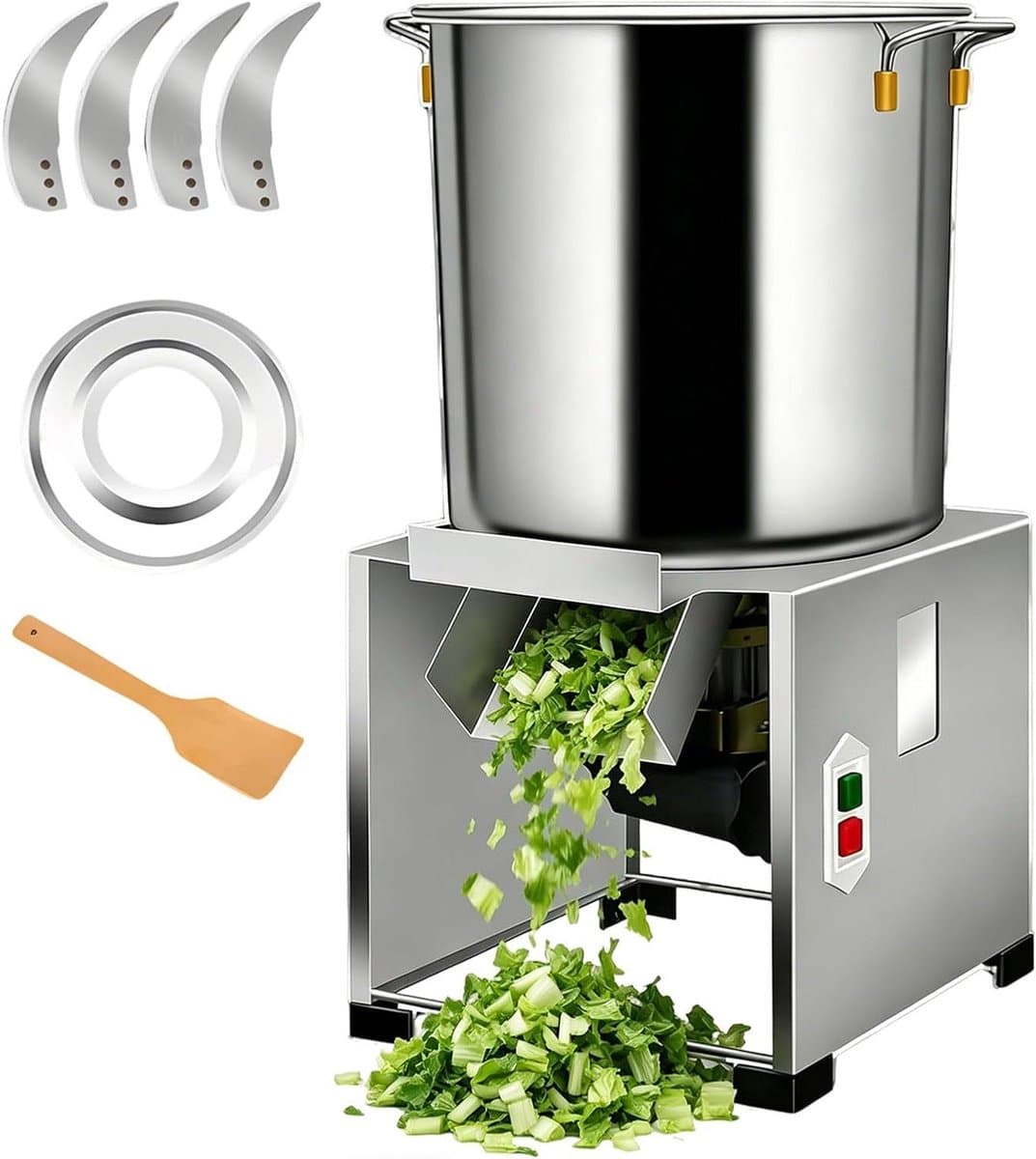 Groentesnipperaar Keuken - Voerhakselaar Machine - Voer Bereiden - Roestvrij Staal - 120 kg Per Uur - Zilver — afbeelding 1