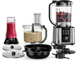 Keukenmachine Mixer - Multifunctionele Keukenapparaat - Maaltijden Bereiden - Krachtige 1200W Motor - 2L Kom 1.75L Mixer - Zilver