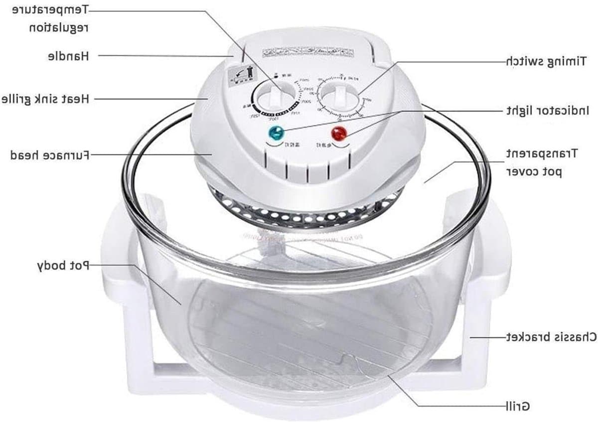 Glazen Airfryer - Heteluchtoven - Gezond Koken - 360° Verwarming - 12 Liter Inhoud - Zwart — afbeelding 1
