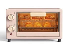 Mini Oven - Tafeloven Airfryer - Bakken en Grillen - Convectie Verwarmings-technologie - 10 Liter Capaciteit - Roze