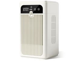 Airco -Mobiele Airco en Luchtkoeler met Mistbevochtiging - Premium Mini Cold Air Fan 500ml - Stille Tafelventilator 18 dB met Klok en Temperatuurweergave-Oplaadbaar - Draagbare Luchtkoeler voor Slaapkamer en Kantoor
