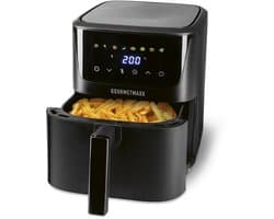 GOURMETmaxx heteluchtfriteuse 6,5 l, 1600 W zwart – digitale heteluchtfriteuse met led-touchscreen en timer | vetarm frituren, grillen en bakken