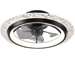 LUMÉ STORE Plafondventilator - LED Plafondlamp - Ventilator - 6 Snelheden - APP & Afstandsbediening - Stille Motor - 50cm - Zwart