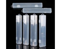 Set van 6 Bestekdozen - 27 cm Plastic, Draagbare Opbergdoos voor Herbruikbare Eetstokjes, Lepel en Vork, Ideaal voor Buiten, Reizen en Kamperen