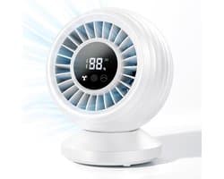 Tafelventilator Oplaadbaar – Stil 22 dB – 120° Oscillatie – 12000 mAh – Wit