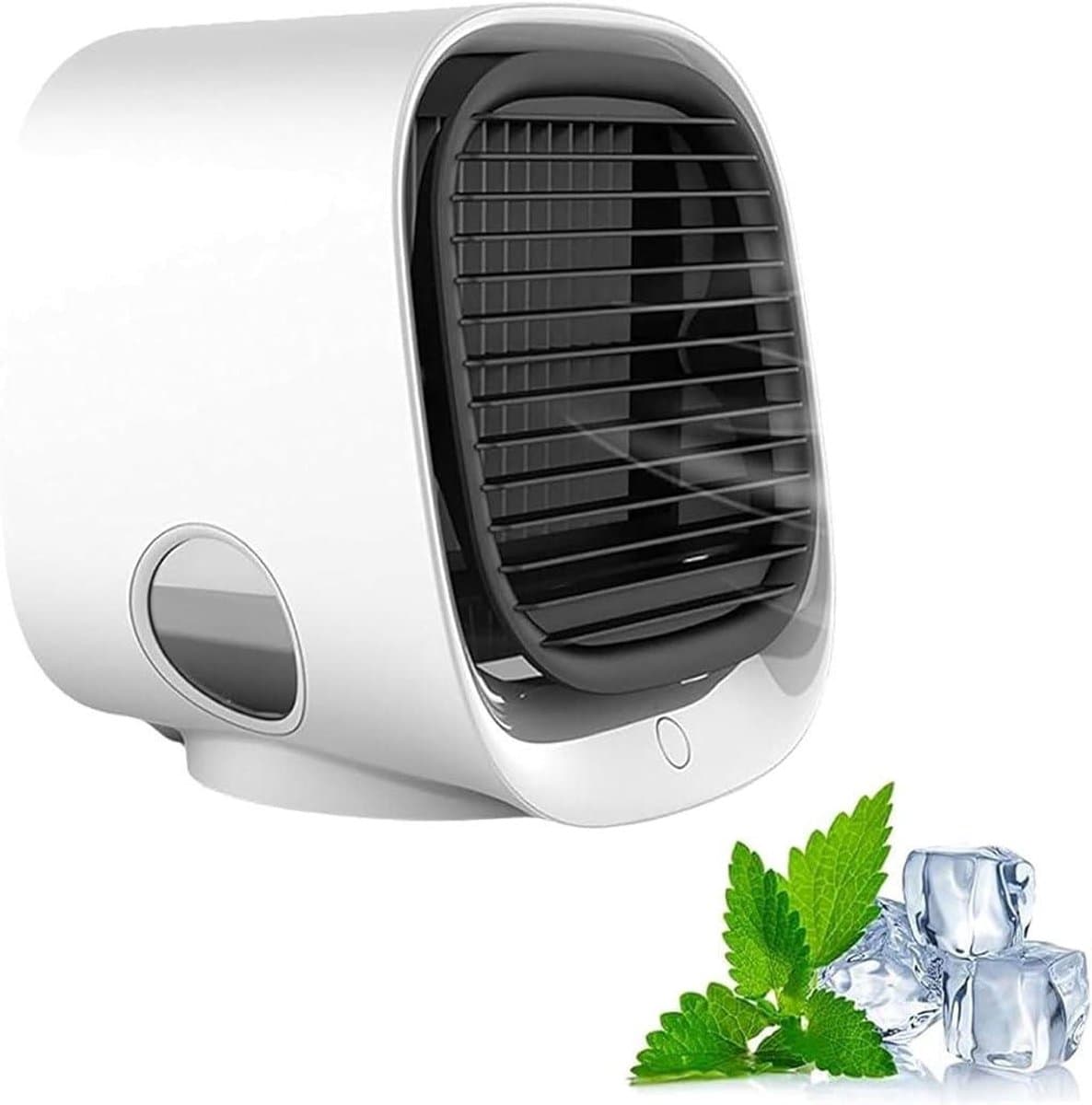 Draagbare Air Cooler - Ventilator Luchtkoeler - Persoonlijke Verkoeling - Met Nachtlampje - 16x15x14cm - Blauw — afbeelding 1