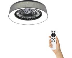 Plafondventilator Ella met verlichting - Ø47cm - 3 snelheden - Afstandsbediening - Grijs