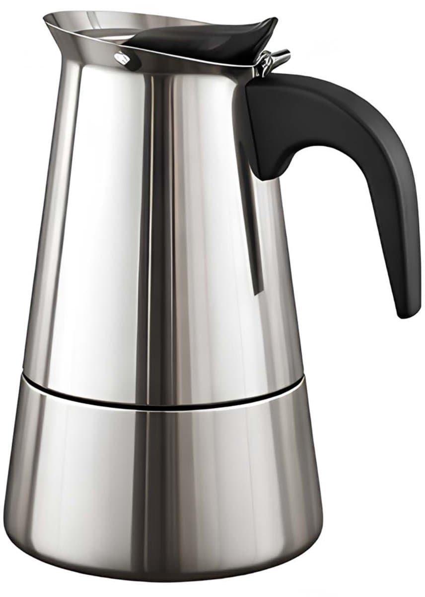 Cheffinger, Italiaans Koffiezetapparaat van RVS 9 Kopjes Inductie Compatibel voor Moka Koffie, Zilver — afbeelding 1