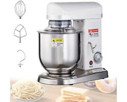 Elektrische Keukenrobot - Keukenmixer Standmixer - Bakken En Mixen - 3-in-1 Hulpstukken - 5 Liter Kom - Wit