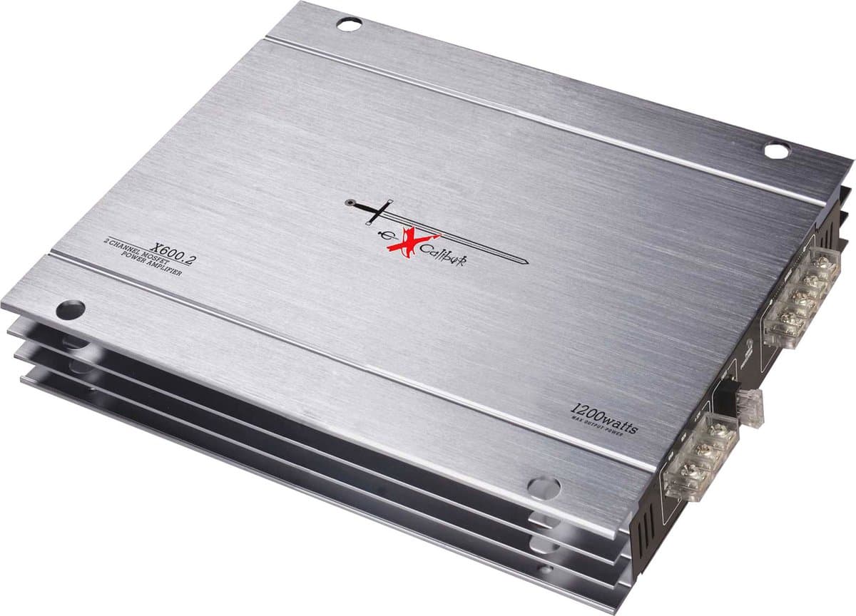 Excalibur X600.2 - Autoversterker - 2-Kanaals - 1200W Piek / 2 x 60W RMS - 4Ω - Variabele Crossover (High/Low Pass) - MOSFET Voedingsmodule — afbeelding 1