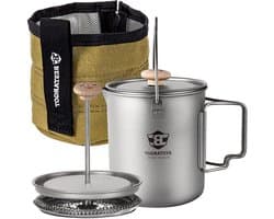 Bestargot Titanium Camping French Press Koffiepot - 750 ml - Licht en Draagbaar - Grote Capaciteit - Outdoor Kampeerservies