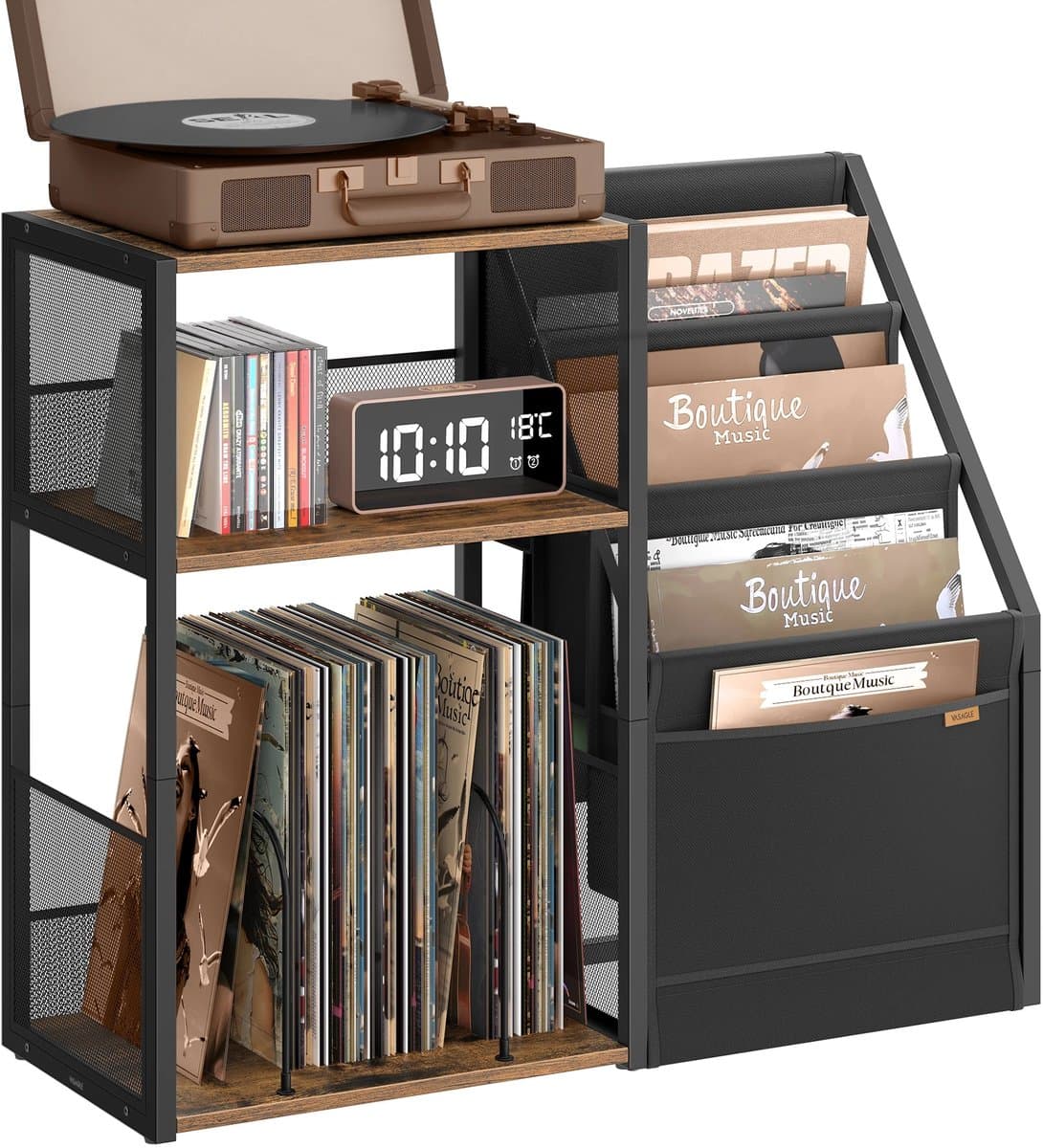 House of Balance LP Speler Meubel - Platenspeler meubel - Platenspelerkast - LP Kast - Vinylkast - LP opbergkast - 30×81×69 cm — afbeelding 1