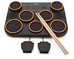 VISIONPAD-9 Draagbare Elektronische Drumpad, 7 Mesh Pads, 2 Pedalen