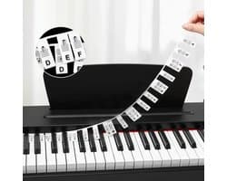 Siliconen Piano Keyboard strip - Voor 61/88 toetsen - Dit zijn géén stickers - Op Maat Te Knippen - Piano Keyboard Note Labels – Wasbaar – Piano Leren Spelen Voor Beginners & Kinderen – Makkelijk schoon te maken.