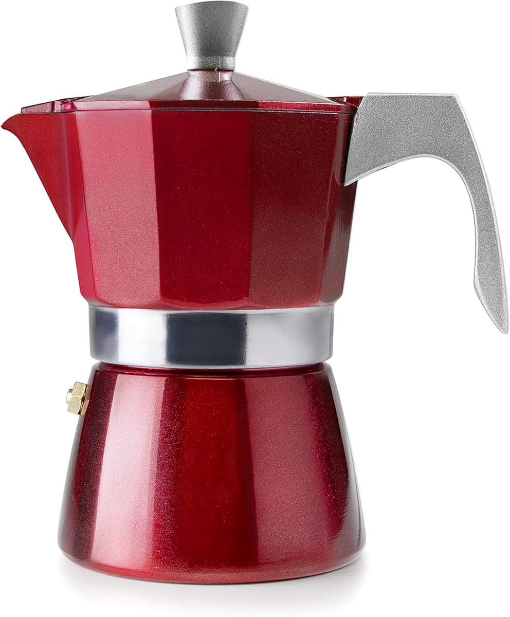 Moka Express Percolator voor 6 kopjes, Rood, Geschikt voor Inductie — afbeelding 1