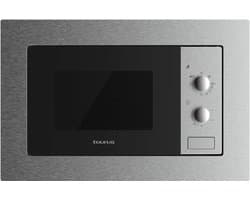 Inbouwmagnetron 20 liter met Grillfunctie en Ondooifunctie, 800W Magnetronvermogen, RVS