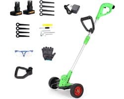 Elektrische Grasmaaier - Tuinmaaier Grastrimmer - Gazon Onderhoud - 2-in-1 Multifunctioneel - 23cm Snijbreedte - Groen