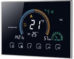 Programmeerbare WiFi Thermostaat voor CV-ketel met 4.8 Inch LCD Scherm - Spraakbesturing Alexa & Google Home