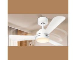 Livano Plafondventilator - Met Verlichting - Plafond Ventilator - Met Lamp - Plafonniere Met Ventilator - Met Licht - Wit - 90cm