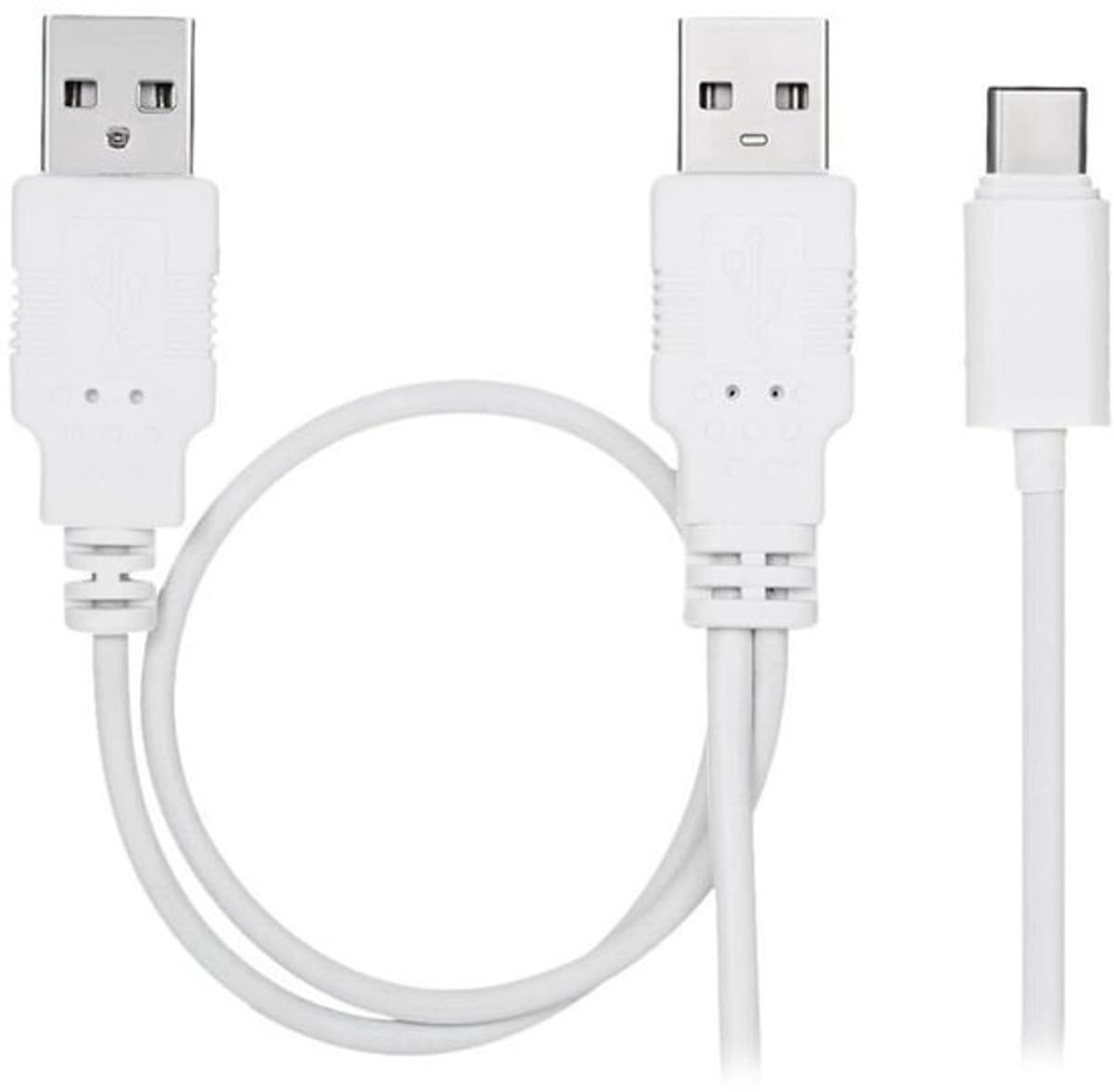USB-C naar 2x USB-A Y-kabel - Extra stroom voor externe harde schijf en mobiele apparaten — afbeelding 1