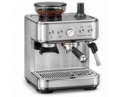 Koffiemachine van 15 bar met geïntegreerde molen - melkschuimer - 2,5 liter waterreservoir - roestvrijstalen barista-machine voor thuis en op kantoor.