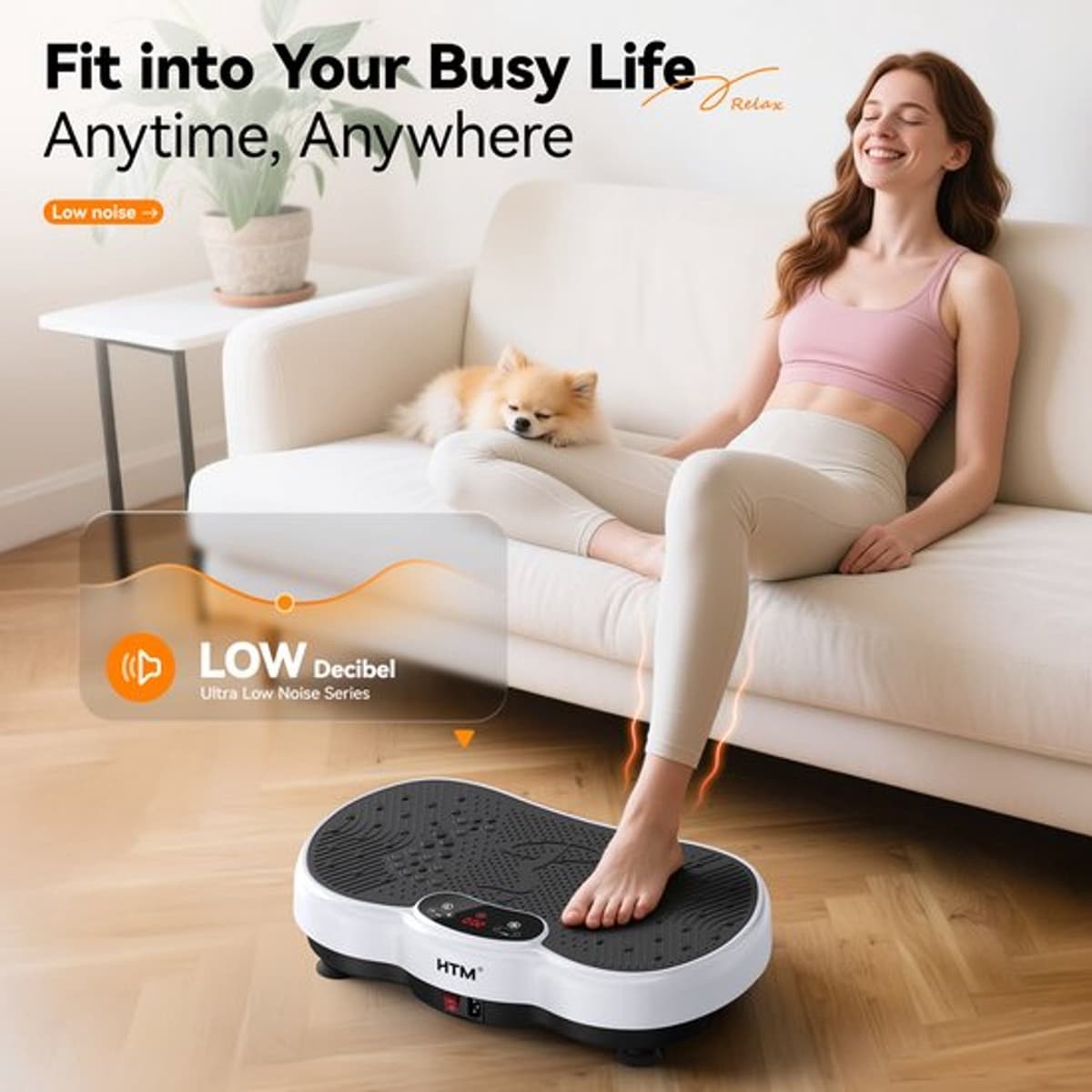 Vibratieplaat Black 20inch - 120 Snelheidsniveaus - 6,4 kg Gewicht - Elektrisch - Voor Spierversterking En Herstel — afbeelding 1