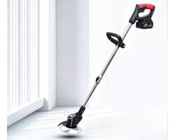 21V Draadloze Elektrische Grasmaaier Trimmer Lichtgewicht werkt op accu inclusief accu geschikt voor het maaien van gazon tuin en terras (Zwart) 85*16*8cm