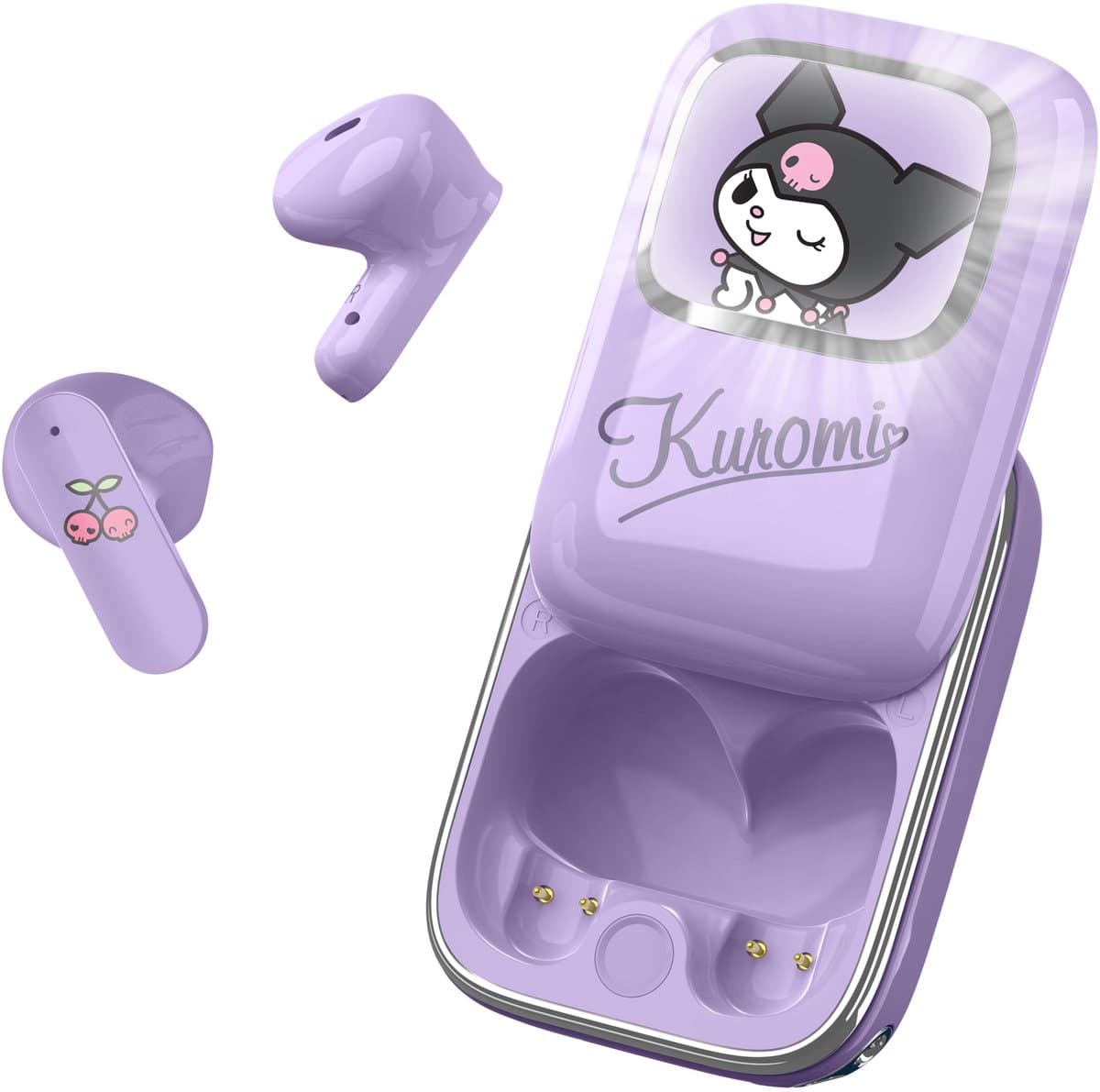 Kuromi - draadloze oordopjes - schuifdisplay met LED verlichting - met oplaadcase - touch control - lange batterijduur — afbeelding 1