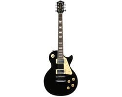 Elektrische Gitaar - Single Cut - Voor Beginners - 2 Humbuckers - Linde Body - Black - Vintage Series