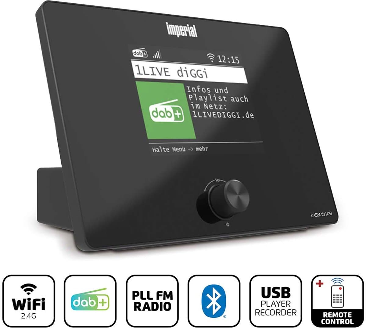 Imperial DABMAN i420BK - Tuner - Internetradio - DAB+ / FM Radio - Bluetooth — afbeelding 1