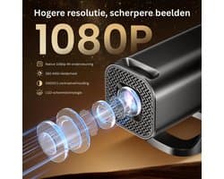 Mini Beamer - Film Projector met Bluetooth - Draagbare Beamer - 4K Kwaliteit - Zwart