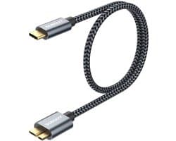 USB C naar Micro B Kabel 0.5m USB 3.1 SuperSpeed 10Gbps - Voor Externe Harde Schijven en Smartphones