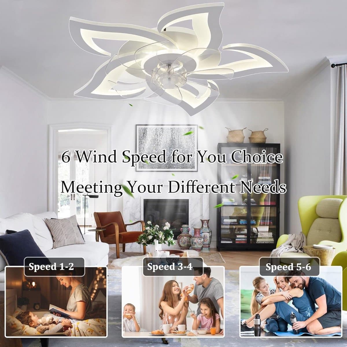 Moderne Plafondventilator met Licht en Afstandsbediening - Dimbaar LED met Ventilator - Zomer/Winter Functie — afbeelding 1