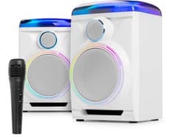 Karaoke set - Fenton Track 2.0 - Karaoke set voor volwassenen en kinderen - Met microfoon en lichteffecten - Wit