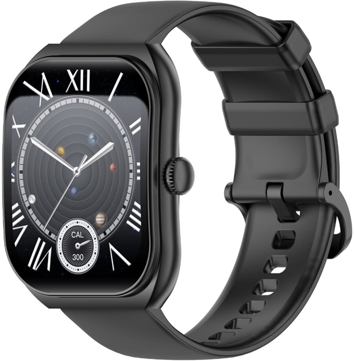 Knobbout 2.01”Scherm Smartwatch met Gebogen Scherm – Bluetooth Bellen, Hartslag & Slaapmonitoring, IP68 Waterdicht, 350mAh Batterij | Voor Sport & Gezondheid - Zwart — afbeelding 1