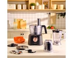 Karaca Mastermaid Power Max 11-in-1 Voedselprocessor 2500W – 1,5L Kom – Blender 1L – Citruspers – Koffiemolen – Mat Zwart Koper