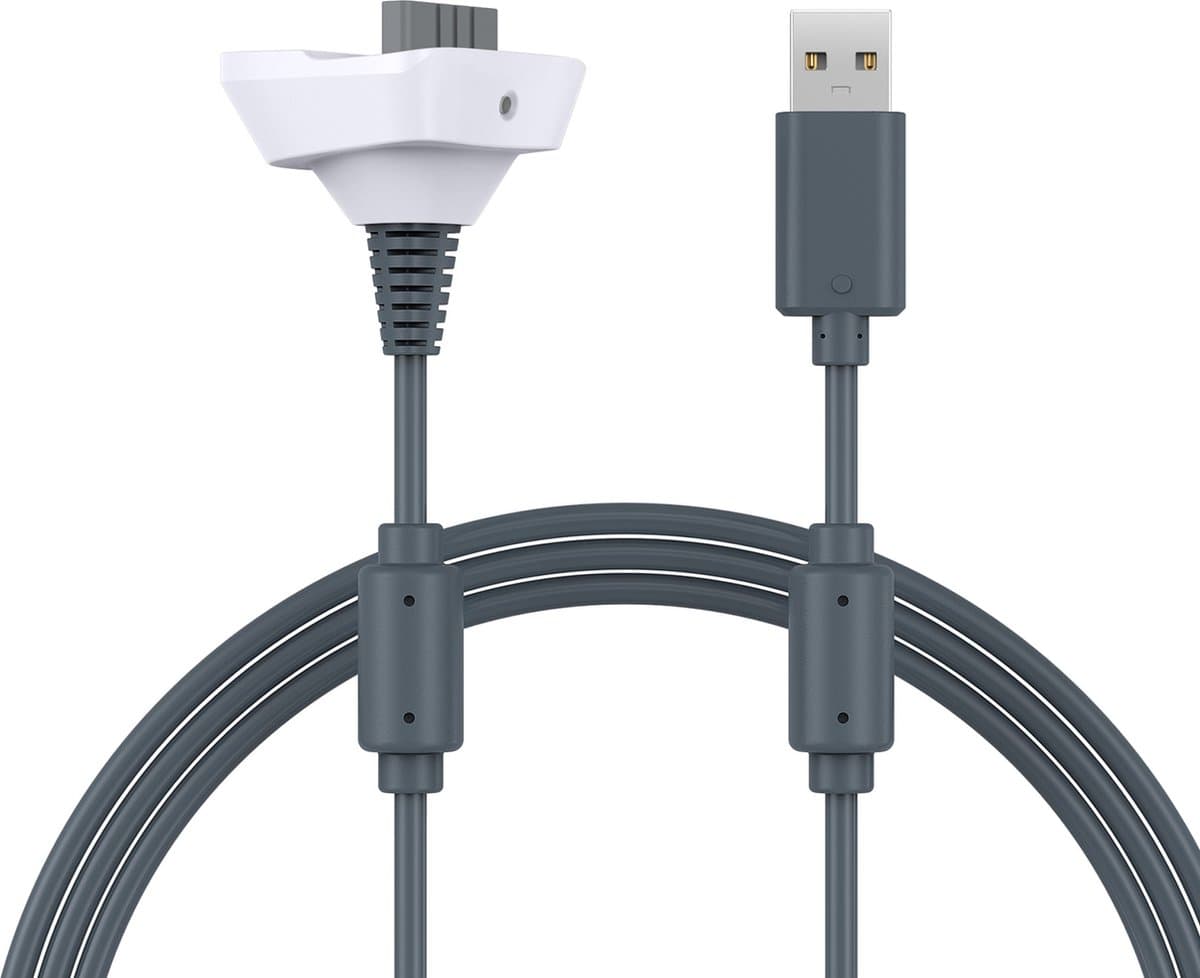Oplaadkabel voor Xbox 360 / 360 Slim Draadloze Controller van MMOBIEL – 1,8m USB-Acculader – Snellaadkabel Snoer USB-A Oplader – Vervangende Kabel voor Draadloze Controller - Wit — afbeelding 1