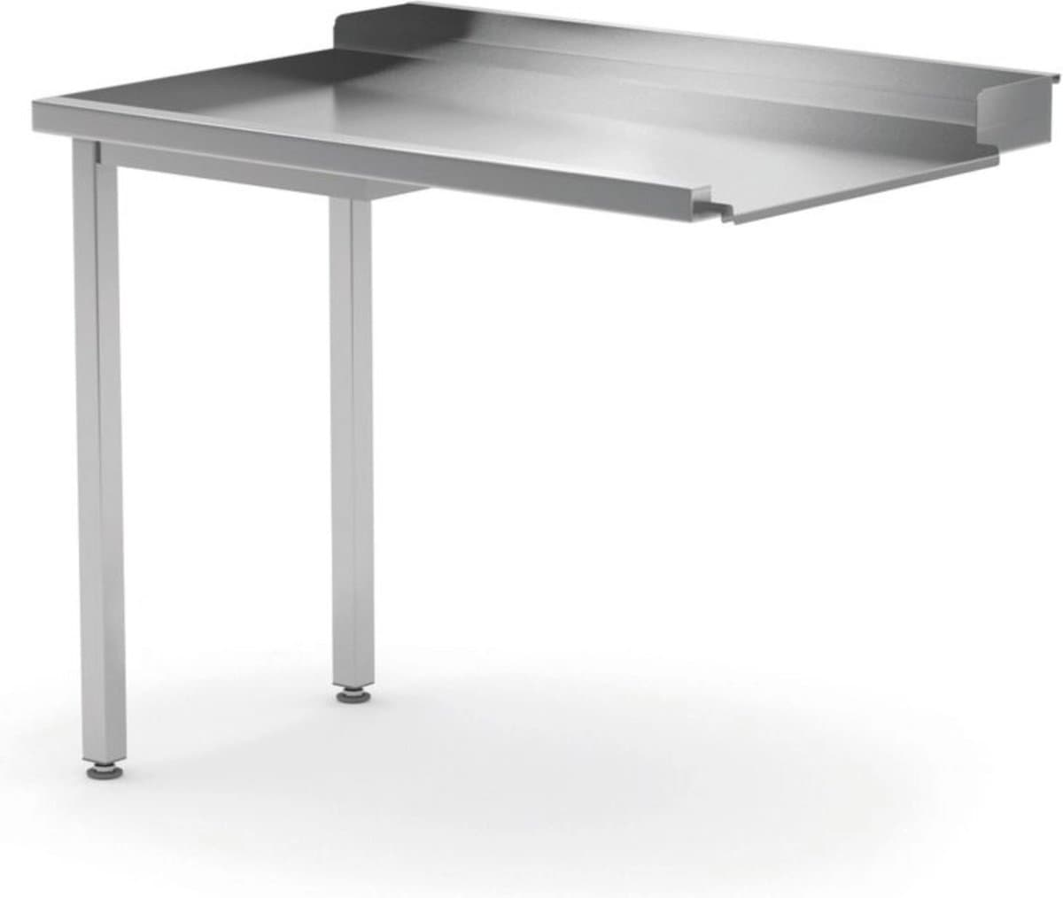 HENDI Uitlooptafel vaatwassers – linkerzijde – roestvast staal – verstelbare poten – 1000x700x850 mm — afbeelding 1