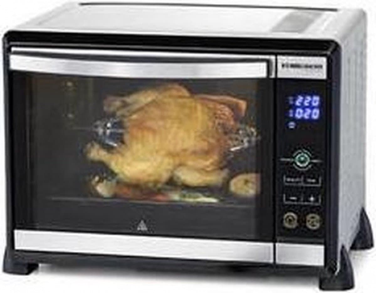 Rommelsbacher BGE 1580/E Elektrische Mini Oven met Draaispit - 30 Liter, 8 Kookfuncties, Elektronische Temperatuurregeling 80-230°C, Laagtemperatuurgaren, RVS, Accessoires Inbegrepen — afbeelding 1