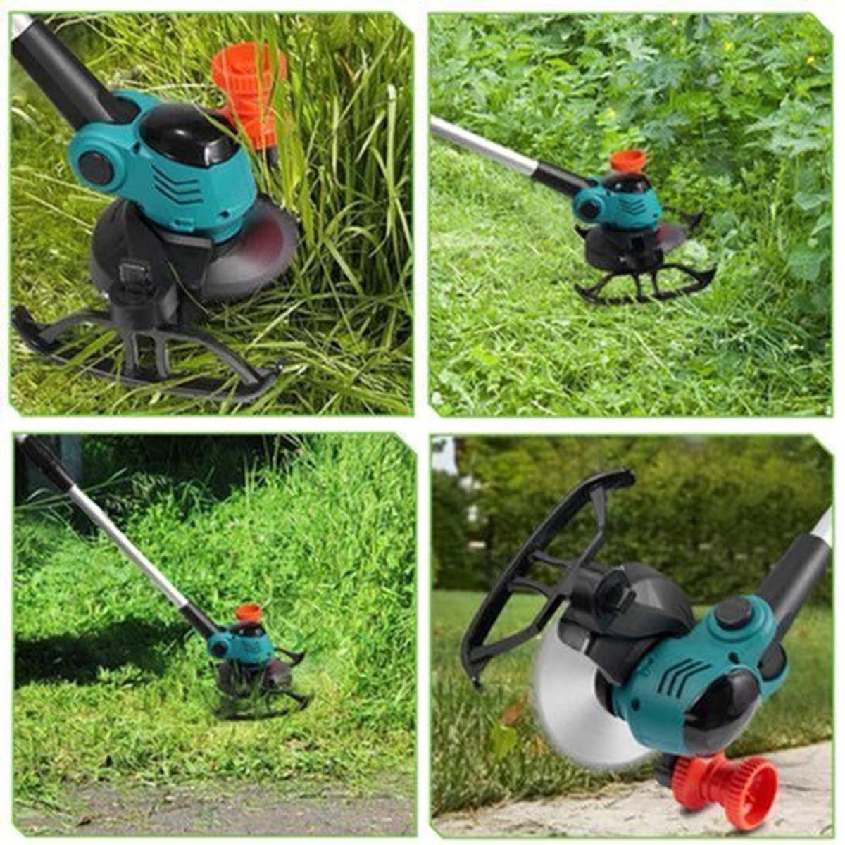 Handmaaier - Grasmaaier - Grastrimmer - Grasschaar - Grasmachine - 3000W - 6-Inch - Elektrische/Accu - Grastrimmer met 90° Verstelbare Kop – Tuingereedschap voor Precisiewerk - 21V/18V Compatibel - Inclusief 2x Accu — afbeelding 1