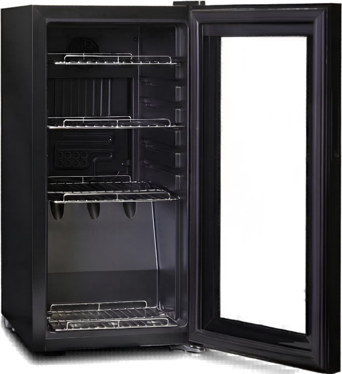 Koelkast - Vrijstaande Minibar voor Slaapkamer & Kantoor - Luxe Mini Koelkast met Vriesvak - Zwart - 45cm x 35cm x 70cm — afbeelding 1